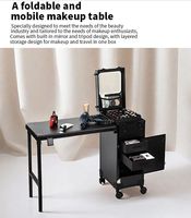 Mesas de Manicure Premium OBOX OEM/ODM, mesa para unhas preta e rosa para serviços de nail art e pedicure para uso em salão.