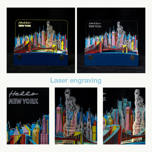 Bloc-notes 3D personnalisé, bloc-notes adhésif, calendrier quotidien, décoration de bureau, bâtiments de <span class=keywords><strong>New</strong></span> <span class=keywords><strong>York</strong></span>, art lumineux LED, papier fait main, tendance - Product Image 5