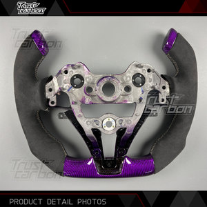 Volante de Fibra de Carbono Personalizado en Color Morado para Hyundai Elantra <span class=keywords><strong>N</strong></span>, I30 <span class=keywords><strong>N</strong></span>, <span class=keywords><strong>I20</strong></span> <span class=keywords><strong>N</strong></span>, Serie <span class=keywords><strong>N</strong></span>, Accesorios Interiores para Auto, Diseño Deportivo - Product Image 5