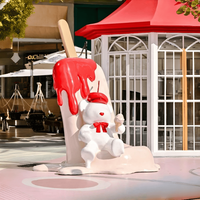 Escultura Gigante de Helado de Fibra de Vidrio Personalizada: Tamaño, Color, Escena y Forma Exclusivas, Modelo Escénico con Temática de Comida
