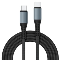 Kabel Pengisian Cepat USB-C ke Type-C 5A PD 100W Berbahan Kain untuk Ponsel & Power Bank
