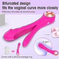 Vibromasseur double extrémité en silicone sûr pour femmes, masseur vaginal, jouet sexuel pour masturbation féminine