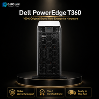 Server Dell PowerEdge T360 Tower Baru Asli Intel Xeon E-2400 DDR5 8 Bay Hot-Swap SAS SATA Enterprise SMB Server