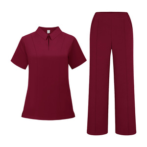 Hzmnoi Nurse Uniforms Split <b>Set</b> Moisture Wicking <b>Scrub</b> Suit Women Hospital Workwear Azure Burgundy Gray Dark Green - Product Image 5