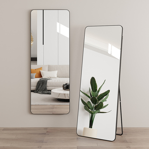 Modern Full Body Aluminum Alloy Frame Glass Explosion-proof Decorative <strong>Freestanding</strong> <strong>Large</strong> Rectangular <strong>Mirror</strong> - Product Image 2