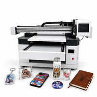 Imprimante UV à plat semi-automatique multifonctionnelle haute vitesse format A1, résolution 1200x1200 dpi pour stylos, bouteilles, téléphones