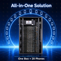 Boîtier de distribution pour téléphones mobiles avec double système d'exploitation iOS et Android, prêt pour la programmation, hub USB et distributeur d'automatisation des médias sociaux