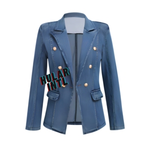 Blouson moto slim en jean délavé de haute qualité pour femme, respirant, séchage rapide, col amovible, vente chaude - Product Image 1