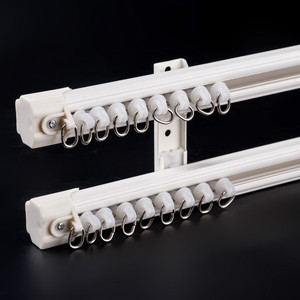 IKSUN Moderne Double Rails Droit <span class=keywords><strong>Rideau</strong></span> Piste Côté Nano Silence <span class=keywords><strong>Tringle</strong></span> À <span class=keywords><strong>Rideau</strong></span> Accessoires Plafond Installation <span class=keywords><strong>Rideau</strong></span> Rail - Product Image 2