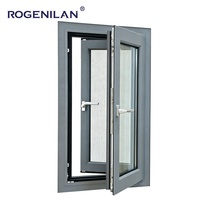 Fenêtres à battants modernes Rogenilan en aluminium à double vitrage étanche avec vitrage Low-E et moustiquaire