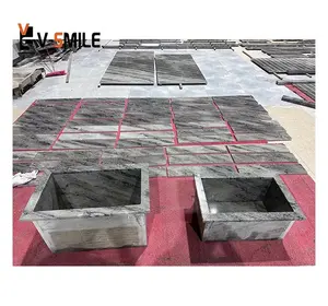 Square Marble Pattern Rhine grey Mop Sink Balcony Mop Tub Floor Mounted Outdoor Mop Pool