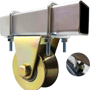 Roulettes en acier robustes pour porte de garage industrielle Y/V/U, porte coulissante, avec support - Product Image 2