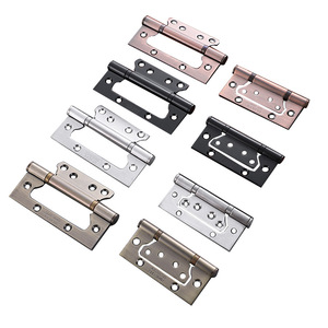 Charnière à charnière réglable en acier inoxydable noir satiné argent brossé pour porte en bois de chambre moderne - Product Image 1