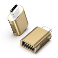 Adaptor USB-C USB 3.1 Kualitas Tinggi BWVV Zinc Alloy 10Gbps, Konverter OTG Thunderbolt 4/3 untuk Laptop dan Perangkat Tipe-C Model HXT-U260137