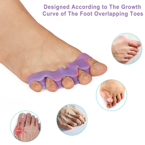 Gradient màu Yoga Silicone gel mềm Toe Spacer chồng chéo cong bunion Toe Corrector ép tóc Toe separators - Product Image 4