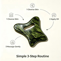 Planche Gua Sha en Jade Vert Phénix Xiuyan en Gros pour Visage et Corps, Forme Cœur Dentelée, Logo Personnalisé Disponible