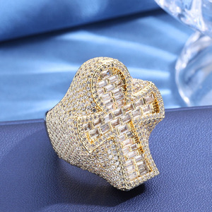 Anillo de Cruz de Jesús con Incrustaciones de Moissanita GRA VVS, Plata 925, Chapado en Oro de 18K, Estilo Hip Hop, Anillo de Moda, Venta al Por Mayor, Proveedor B2B Personalizado - Product Image 6