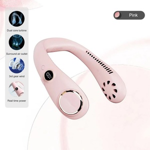 Ventilador de Cuello USB de 3000 mAh/2000 mAh con Pantalla LED Digital, Refrigeración por Aire, Ventilador de Cuello Portátil sin Aspas para Viajes al Aire Libre - Product Image 4