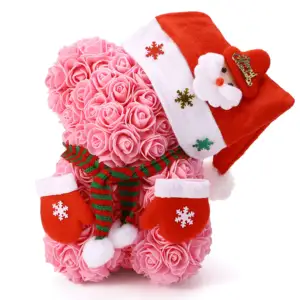 Regalo del Día de San Valentín, juguetes de peluche personalizados, un regalo para novia, oso de peluche rosa de espuma de 25cm para niñas
