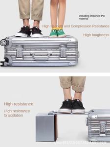 Valise en aluminium, mot de passe, valise à roulettes pour femme, valise à roulettes universelle pour homme, valise de 20 pouces, bagage à main - Product Image 4