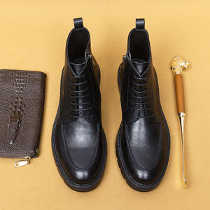 S0159N Мужские Британские деловые Повседневные высокие ботинки мартинсы из взрывной кожи больших размеров для зимы - Product Image 3