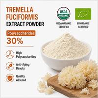 Polysaccharides biologiques de Tremella Fuciformis 30% Extrait de champignon en poudre de champignon des neiges Riche en polysaccharides Anti-âge Beauté