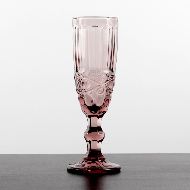 Patterned champagne glass-red