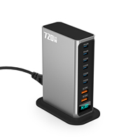 Chargeur GaN 720W QC PD 140W 100W de haute qualité 6C2A, station de charge portable multiport Type C pour tous les ordinateurs portables Apple Android
