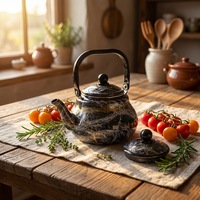 Bouilloire à thé émaillée de style arabe, pot émaillé en forme de poire anti-fuite, bouilloire à thé