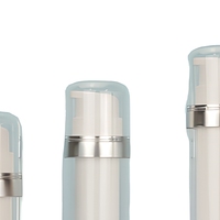 Botol Pompa Krim Plastik Lapis Ganda Top Press 15ml 30ml 50ml Airless Jar Model LX-1051 Zhejiang Krim Tabir Surya Krim Mata
