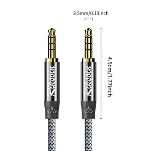 Kép từ vòng giảm tiếng ồn 3.5 mét nam-to-nam AUX cáp âm thanh cho xe máy tính điện thoại di động xe phát lại kết nối - Product Image 1