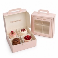 Boîte cadeau magnétique personnalisée pour mini-gâteaux avec 6 compartiments, emballage de boulangerie en papier rigide avec ruban pour cupcakes et desserts