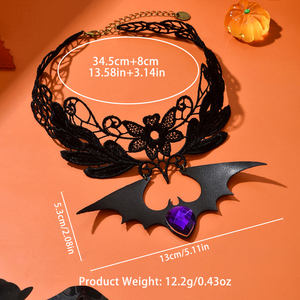 שרשרת תחרה שחורה גותית עבור Halloween מסיבה המבטא אדום אביזר אופנה - Product Image 2