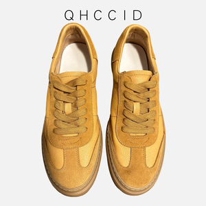 QHCCID Zapatillas retro transpirables de cuero genuino con suela de goma de tacón bajo, zapatos informales para caminar, uso diario - Product Image 3