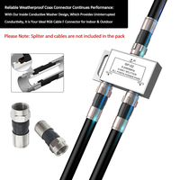 Conector Macho para Antena de TV, Adaptador de Conector Crimpado de 75 Ohmios, Tipo F, para Cable Coaxial RG59/RG6, para Televisión por Cable