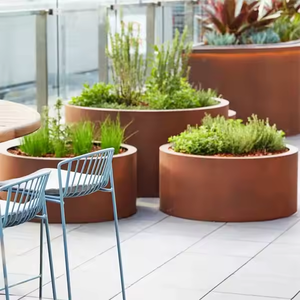 Jardinières surélevées d'extérieur en acier Corten, grands bacs à plantes, pots de fleurs - Product Image 3