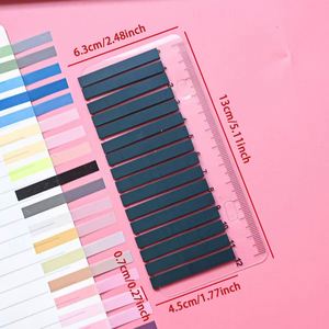 Bloc de Notas Adhesivas Transparentes Multicolores de PET, Notas Adhesivas de Color Sólido con Regla para Apuntes Esenciales de Regreso a Clases - Product Image 2