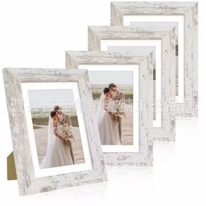 American Retro Wooden Photo <b>Frame</b> 6 7 8 Inch Tabletop Rectangular Pine Horizontal Living Room Bedroom Desktop Wall <b>Mount</b> - Product Image 1