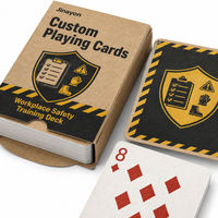 Cartes à jouer en kraft imprimées mat avec logo personnalisé, 54 cartes, avec boîte en kraft pour la formation en entreprise, cartes de poker
