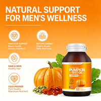 Softgel Minyak Biji Labu dengan Ekstrak Saw Palmetto Formula 2-in-1 untuk Kesehatan Prostat & Rambut Pria, Cold Pressed, 60 Kapsul, ODM/OEM