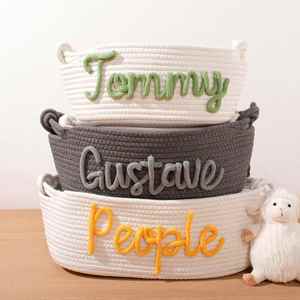 Personalized Hand-woven Basket, Home <b>Storage</b> Basket for Household Desktop Miscellaneous Items, <b>Books</b>, <b>Toys</b>, Clothes Sorting - Product Image 2