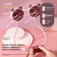 Ventilateur de cou portable mini à double projecteur, 2 vitesses réglables, rechargeable par USB, pour le sport et la voiture, alimenté par batterie