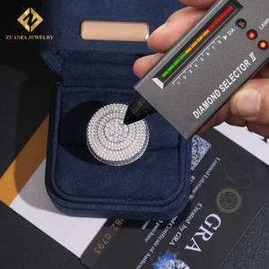 แฟชั่นลดราคาสุดหรู S925แหวนเพชรมอยส์ซอไนท์สำหรับผู้ชายประดับ VVS1เพชรแบบเปิดเต็มรูป - Product Image 6