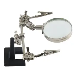 BEST-168Z Auxiliary Clip Clamp Helping Third Hand Magnifying Glass 3x Zoom Magnifier For Soldering Tool