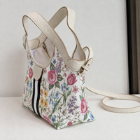 Sac à bandoulière élégant vintage pour femme en cuir PU imperméable avec doublure en polyester et motif floral, idéal pour les trajets quotidiens, le shopping et le bureau