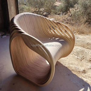 木製 パラメトリック 家具 リビングルーム 現代的 デザインロッキングチェア クラシック シングル 無垢材 スライス 組み合わせ シート - Product Image 5