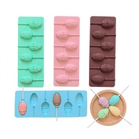 Moule à sucettes en silicone Lapin de Pâques, antiadhésif et réutilisable, pour chocolat, bonbons et décoration de fondant