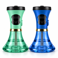 Hookah Shisha Elektrik Portabel Mewah Set Lengkap Tanpa Arang, Dapat Diisi Ulang dan Bertenaga Listrik, LED E-Hookah Tahan Lama