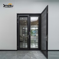 Puertas de Aluminio de Doble Apertura de Alta Resistencia, Puerta de Seguridad Aislada con Vidrio Templado para Hogar, Oficina y Espacios Comerciales