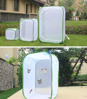 Vert Pliable Papillon Habitat Cage Fermeture À Glissière Pop-up Insecte Élevage Maille Net Maison pour Insectes Papillons